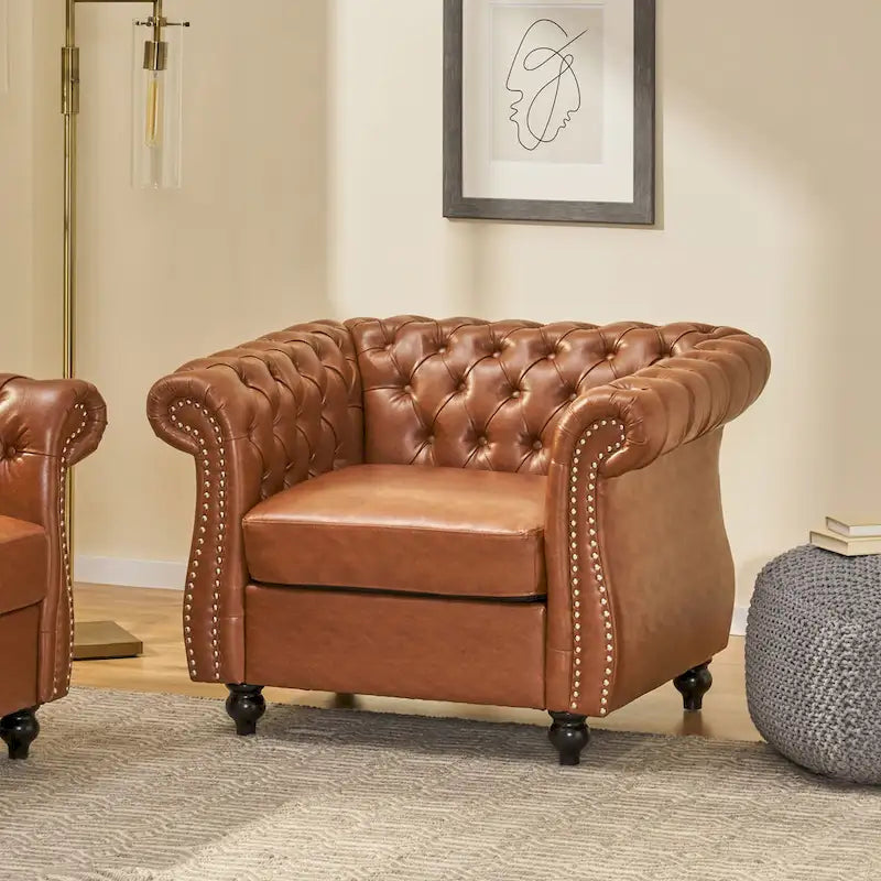Fauteuil de club traditionnel Chesterfield Silverdale par Christopher Knight Home