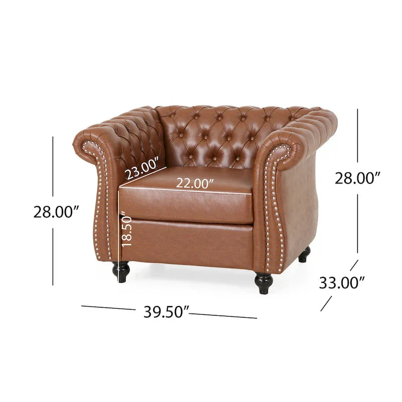 Fauteuil de club traditionnel Chesterfield Silverdale par Christopher Knight Home
