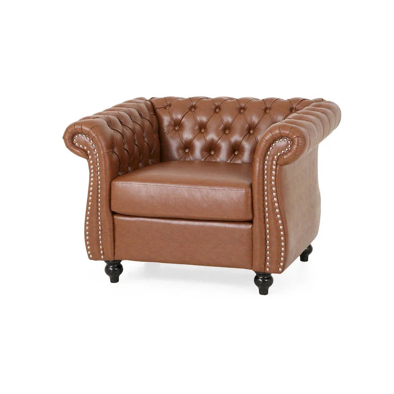 Fauteuil de club traditionnel Chesterfield Silverdale par Christopher Knight Home