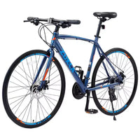 Vélo de route avec transmission 24 vitesses, vélo 700C avec freins à disque, cadre léger en alliage d'aluminium, vélo hybride de route