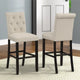 Roundhill Furniture Leviton Lot de 2 tabourets de bar capitonnés en bois massif