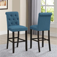Roundhill Furniture Leviton Lot de 2 tabourets de bar capitonnés en bois massif