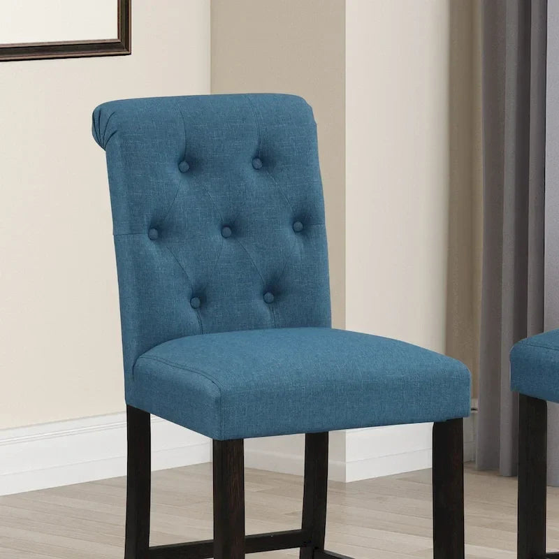 Roundhill Furniture Leviton Lot de 2 tabourets de bar capitonnés en bois massif