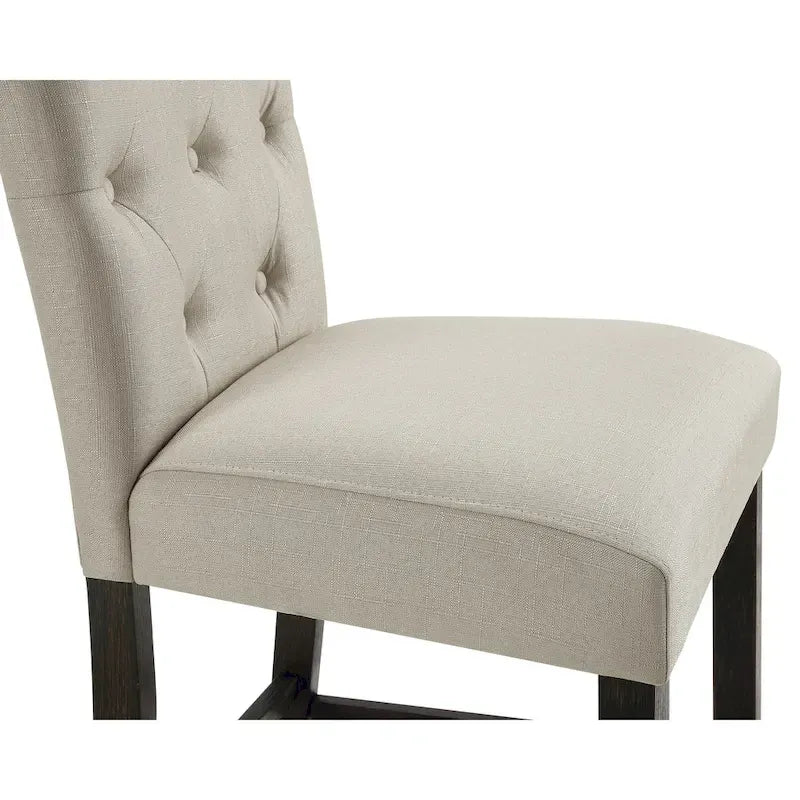 Roundhill Furniture Leviton Lot de 2 tabourets de bar capitonnés en bois massif