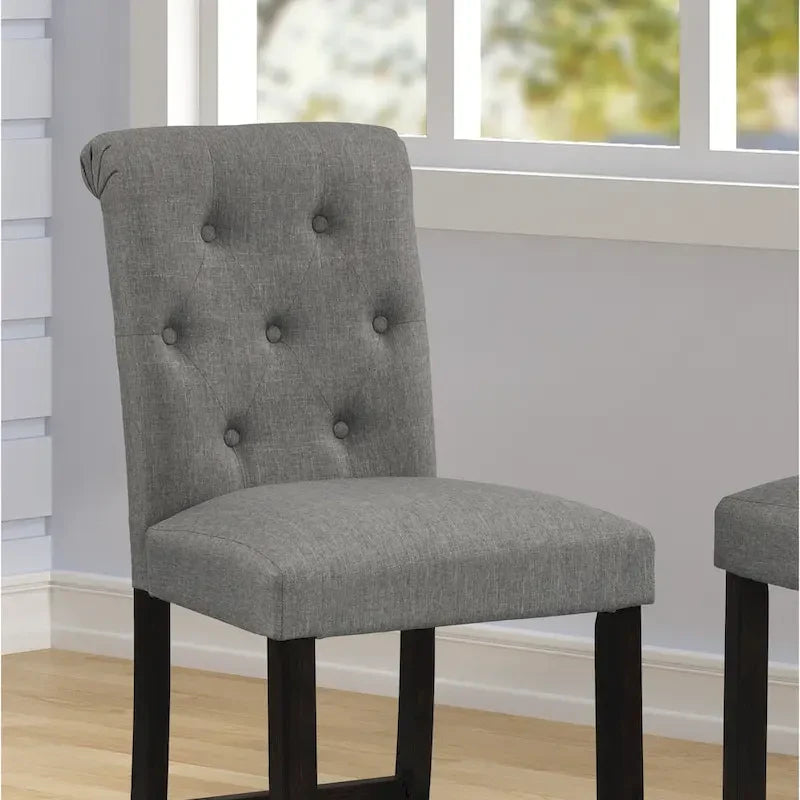 Roundhill Furniture Leviton Lot de 2 tabourets de bar capitonnés en bois massif