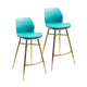 Tabourets de bar Porthos Home Calix lot de 2, cuir PU, pieds chromés dorés