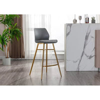 Tabourets de bar Porthos Home Calix lot de 2, cuir PU, pieds chromés dorés