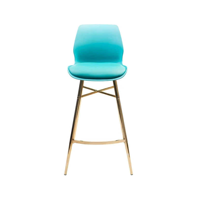 Tabourets de bar Porthos Home Calix lot de 2, cuir PU, pieds chromés dorés