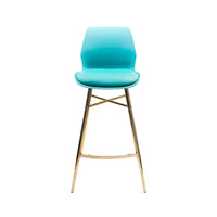 Tabourets de bar Porthos Home Calix lot de 2, cuir PU, pieds chromés dorés