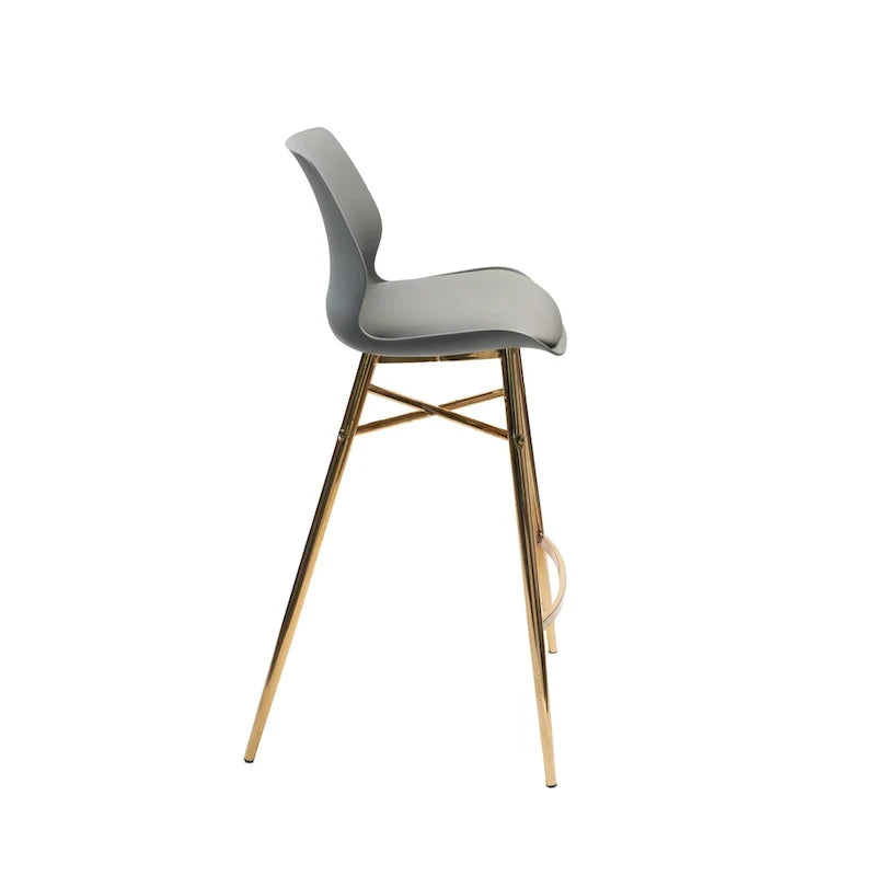 Tabourets de bar Porthos Home Calix lot de 2, cuir PU, pieds chromés dorés