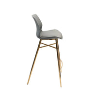 Tabourets de bar Porthos Home Calix lot de 2, cuir PU, pieds chromés dorés