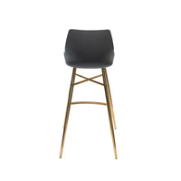 Tabourets de bar Porthos Home Calix lot de 2, cuir PU, pieds chromés dorés
