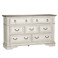 Commode 7 tiroirs The Gray Barn Abbey Park marron vieilli et blanc antique