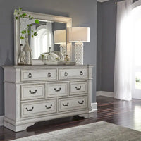 Commode 7 tiroirs The Gray Barn Abbey Park marron vieilli et blanc antique