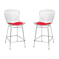 Tabouret de comptoir en fil de chrome du milieu du siècle (Lot de 2) - N/A