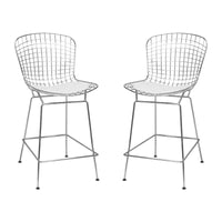 Tabouret de comptoir en fil de chrome du milieu du siècle (Lot de 2) - N/A