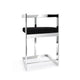 Tabouret de bar en velours noir structure argent poli