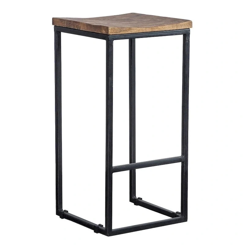 Tabouret sans dossier en bois et fer Jarrell de Carbon Loft