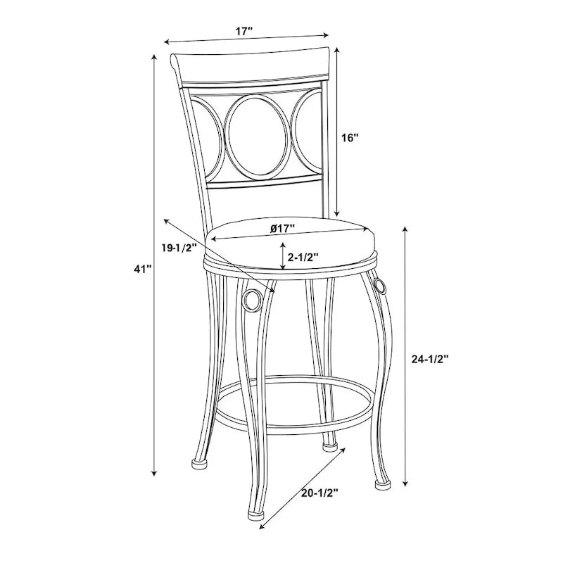 Tabouret de comptoir Linon en similicuir noir avec dossier en spirale