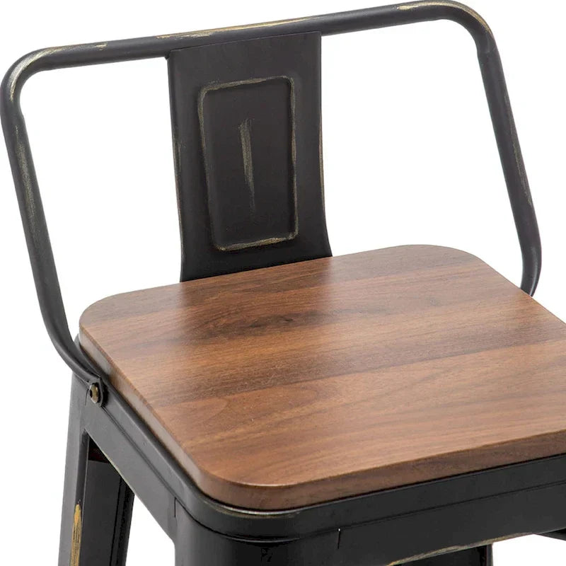 Tabourets de comptoir noirs, tabourets de bar avec dossier 24 26 pouces