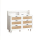 Commode 6 tiroirs de 43 pouces de large avec LED et prise de courant