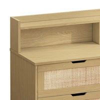Commode 6 tiroirs de 43 pouces de large avec LED et prise de courant