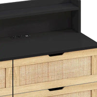 Commode 6 tiroirs de 43 pouces de large avec LED et prise de courant