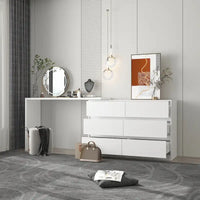 Commode et bureau rotatifs Timechee Home, commode 6 tiroirs, coiffeuse maquillage
