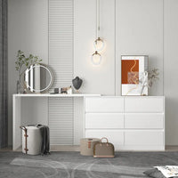 Commode et bureau rotatifs Timechee Home, commode 6 tiroirs, coiffeuse maquillage