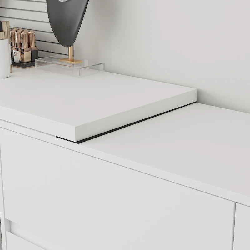 Commode et bureau rotatifs Timechee Home, commode 6 tiroirs, coiffeuse maquillage