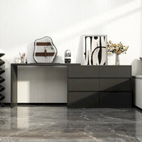 Commode et bureau rotatifs Timechee Home, commode 6 tiroirs, coiffeuse maquillage