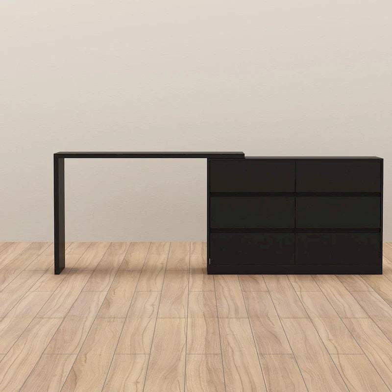 Commode et bureau rotatifs Timechee Home, commode 6 tiroirs, coiffeuse maquillage