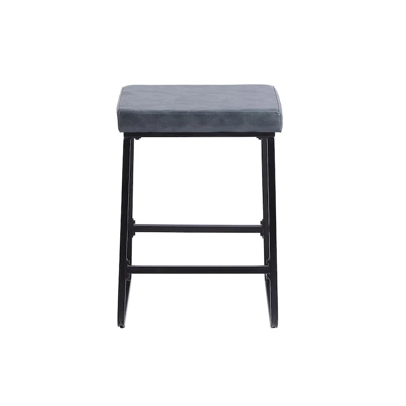 Porthos Home Selma, lot de 2 tabourets de comptoir, cuir PU, pieds en fer