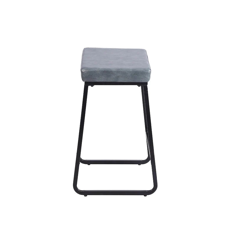 Porthos Home Selma, lot de 2 tabourets de comptoir, cuir PU, pieds en fer