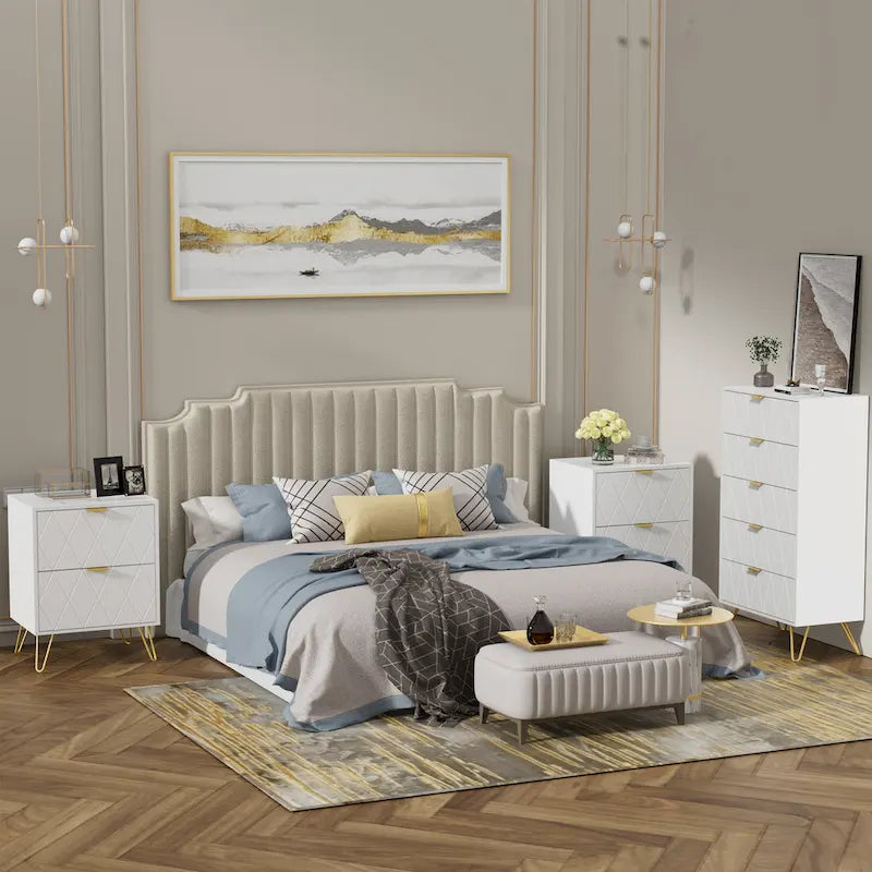 Commode tour de rangement 5 tiroirs, organisateur de chambre
