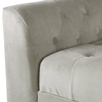 Banc de rangement façon causeuse en velours gris tourterelle Arum Copper Grove