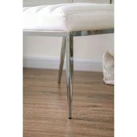 Chaises de salle à manger capitonnées à canaux blanches modernes Zigg Furniture of America (lot de 2)