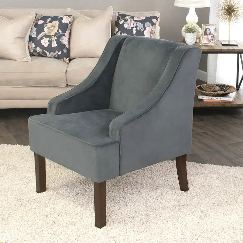 Fauteuil d'appoint en velours Porch & Den Lyric