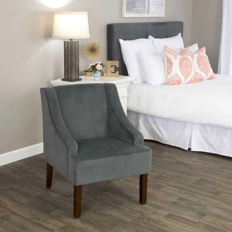 Fauteuil d'appoint en velours Porch & Den Lyric