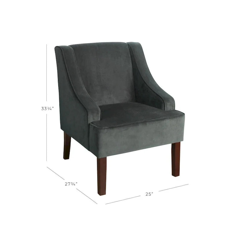 Fauteuil d'appoint en velours Porch & Den Lyric