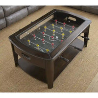 Table Basse Baby-Foot en Bois de Noyer Foncé/Verre Darlington de Steve Silver