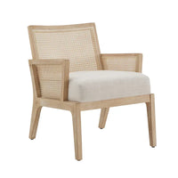 Fauteuil d'appoint en canne à tissu avec finition naturelle Celann par iNSPIRE Q Modern