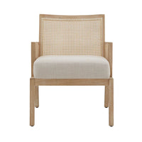 Fauteuil d'appoint en canne à tissu avec finition naturelle Celann par iNSPIRE Q Modern