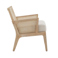 Fauteuil d'appoint en canne à tissu avec finition naturelle Celann par iNSPIRE Q Modern