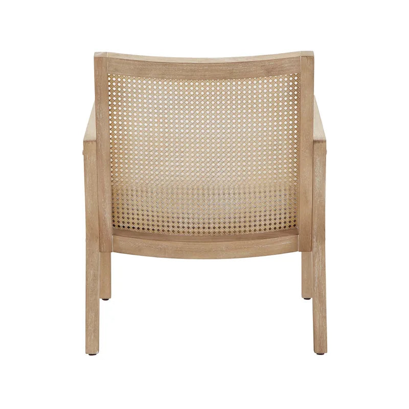 Fauteuil d'appoint en canne à tissu avec finition naturelle Celann par iNSPIRE Q Modern