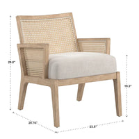 Fauteuil d'appoint en canne à tissu avec finition naturelle Celann par iNSPIRE Q Modern