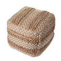 Sevita pouf à damier en jute naturel