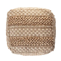 Sevita pouf à damier en jute naturel