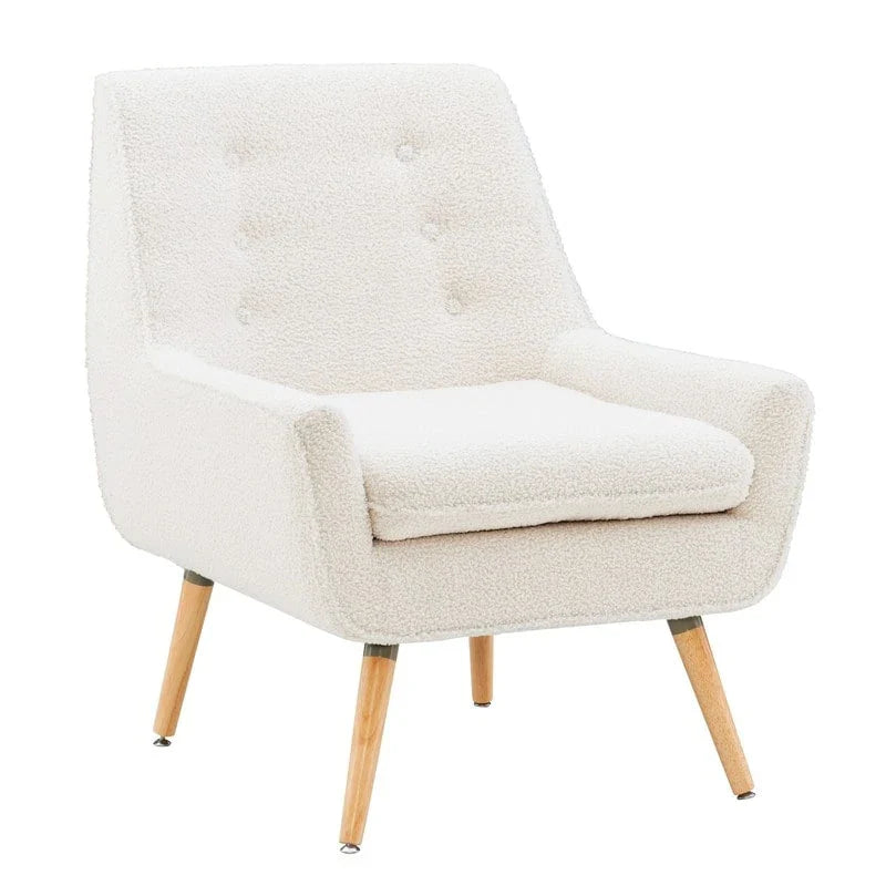 Fauteuil d'appoint Arlo en Fausse Fourrure Sherpa Blanche