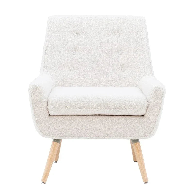 Fauteuil d'appoint Arlo en Fausse Fourrure Sherpa Blanche